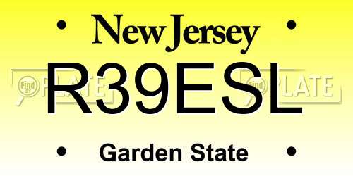 R39ESL New Jersey License Plate