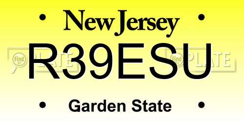 R39ESU New Jersey License Plate