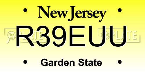 R39EUU New Jersey License Plate