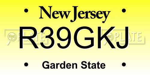 R39GKJ New Jersey License Plate
