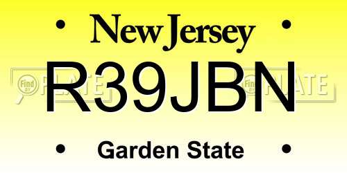 R39JBN New Jersey License Plate