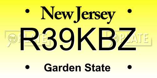 R39KBZ New Jersey License Plate