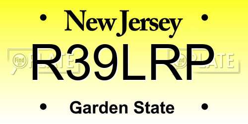 R39LRP New Jersey License Plate