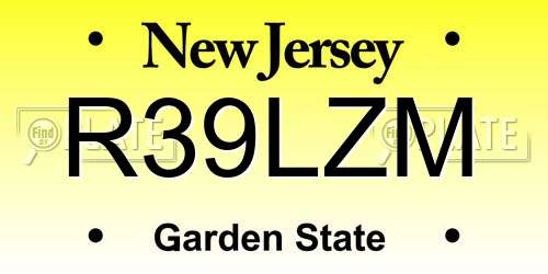 R39LZM New Jersey License Plate