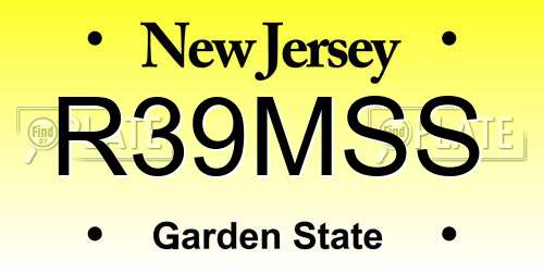 R39MSS New Jersey License Plate