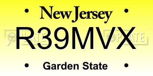 R39MVX New Jersey License Plate