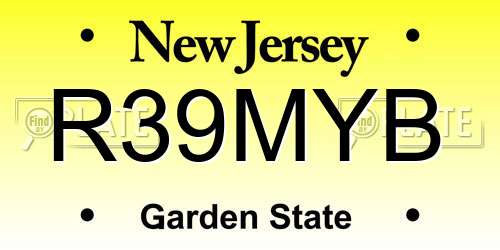 R39MYB New Jersey License Plate