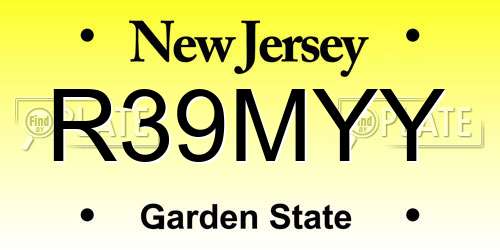 R39MYY New Jersey License Plate