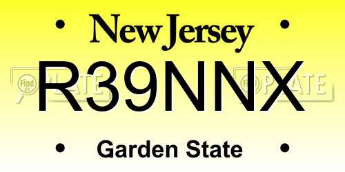 R39NNX New Jersey License Plate