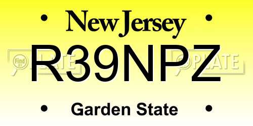 R39NPZ New Jersey License Plate
