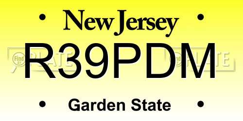 R39PDM New Jersey License Plate