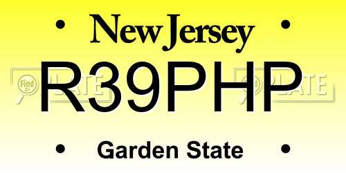 R39PHP New Jersey License Plate