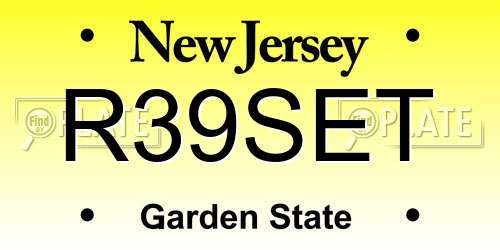 R39SET New Jersey License Plate
