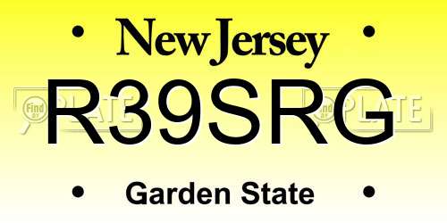 R39SRG New Jersey License Plate
