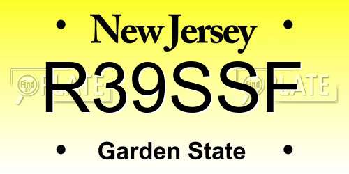 R39SSF New Jersey License Plate