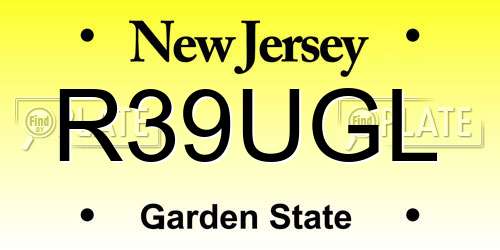R39UGL New Jersey License Plate