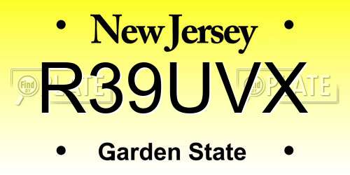 R39UVX New Jersey License Plate