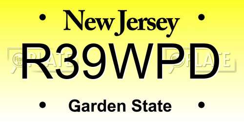 R39WPD New Jersey License Plate