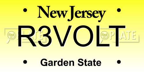 R3VOLT New Jersey License Plate