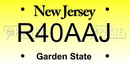 R40AAJ New Jersey License Plate