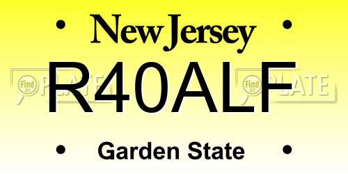 R40ALF New Jersey License Plate