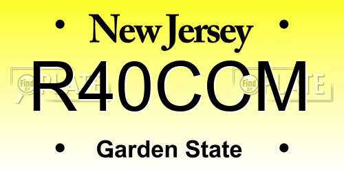 R40CCM New Jersey License Plate