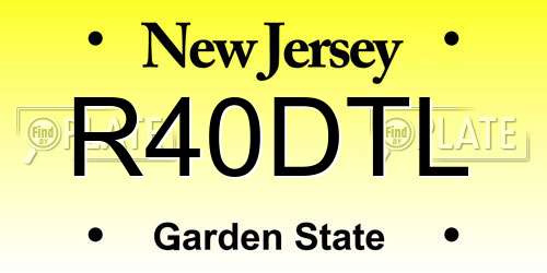 R40DTL New Jersey License Plate