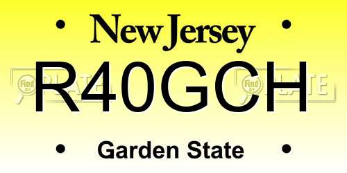 R40GCH New Jersey License Plate