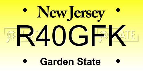 R40GFK New Jersey License Plate