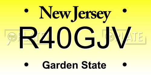 R40GJV New Jersey License Plate
