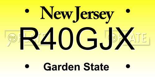R40GJX New Jersey License Plate