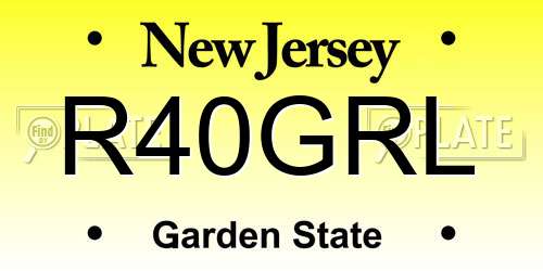 R40GRL New Jersey License Plate