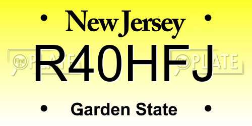 R40HFJ New Jersey License Plate