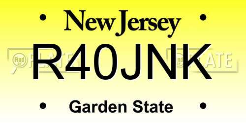 R40JNK New Jersey License Plate