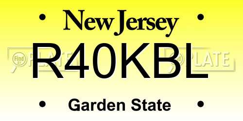 R40KBL New Jersey License Plate