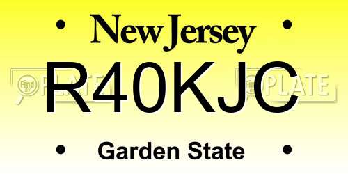 R40KJC New Jersey License Plate