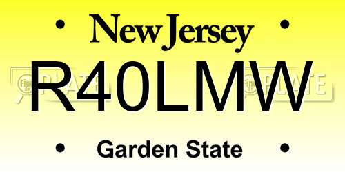 R40LMW New Jersey License Plate