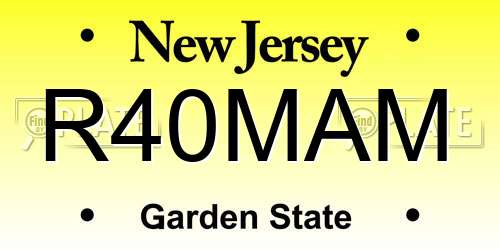 R40MAM New Jersey License Plate