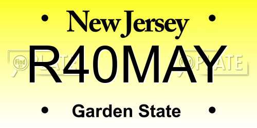 R40MAY New Jersey License Plate