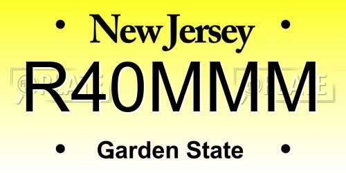 R40MMM New Jersey License Plate