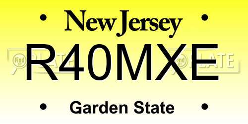R40MXE New Jersey License Plate