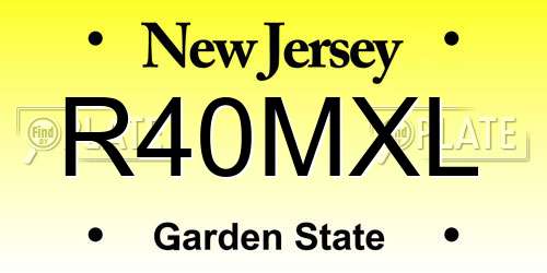 R40MXL New Jersey License Plate