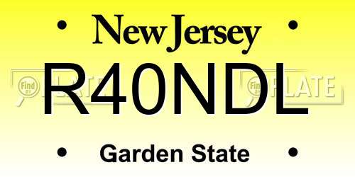 R40NDL New Jersey License Plate