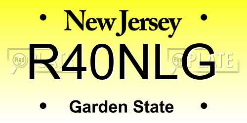 R40NLG New Jersey License Plate