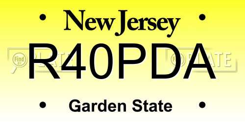 R40PDA New Jersey License Plate