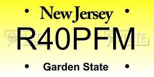 R40PFM New Jersey License Plate