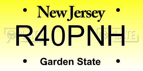 R40PNH New Jersey License Plate