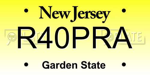 R40PRA New Jersey License Plate