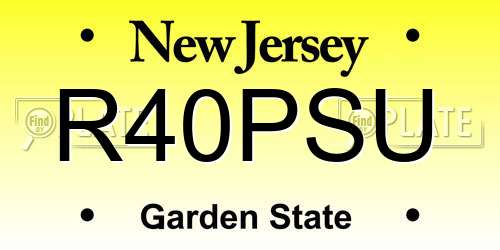 R40PSU New Jersey License Plate