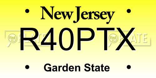 R40PTX New Jersey License Plate